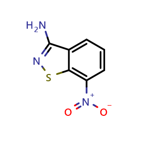 Chemical structure of 7-nitro-1,2-benzothiazol-3-amine , CAS 90407-29-7, AChemBlock AD246591