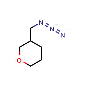 Chemical structure of 3-(azidomethyl)oxane , CAS 2152201-70-0, AChemBlock AD246593