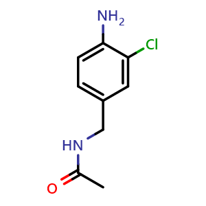 Chemical structure of N-[(4-amino-3-chlorophenyl)methyl]acetamide , CAS 2097936-23-5, AChemBlock AD246596
