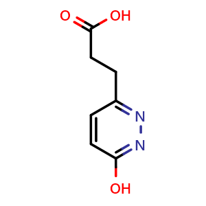 Chemical structure of 3-(6-hydroxypyridazin-3-yl)propanoic acid , CAS 6397-53-1, AChemBlock AD246609