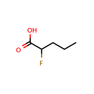 Chemical structure of 2-fluoropentanoic acid , CAS 1578-56-9, AChemBlock AD246614