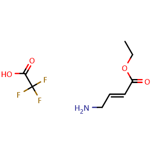 Chemical structure of ethyl (2E)-4-aminobut-2-enoate trifluoroacetic acid , CAS 1218810-53-7, AChemBlock AD246628