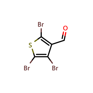 Chemical structure of 2,4,5-tribromothiophene-3-carbaldehyde , CAS 61200-58-6, AChemBlock AD246664