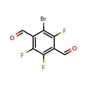 Chemical structure of 2-bromo-3,5,6-trifluorobenzene-1,4-dicarbaldehyde , CAS 2244721-32-0, AChemBlock AD246668
