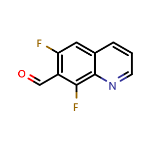 Chemical structure of 6,8-difluoroquinoline-7-carbaldehyde , CAS 2303565-53-7, AChemBlock AD246675