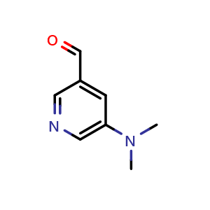 Chemical structure of 5-(dimethylamino)pyridine-3-carbaldehyde , CAS 1780891-88-4, AChemBlock AD246711