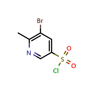 Chemical structure of 5-bromo-6-methylpyridine-3-sulfonyl chloride , CAS 1784199-07-0, AChemBlock AD246715