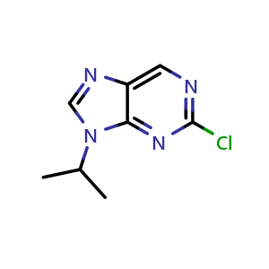Chemical structure of 2-Chloro-9-isopropyl-9H-purine , CAS 890093-94-4, AChemBlock AD246721