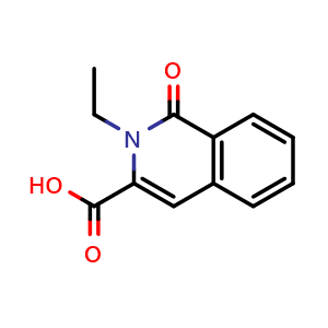 Chemical structure of 2-ethyl-1-oxo-1,2-dihydroisoquinoline-3-carboxylic acid , CAS 500786-62-9, AChemBlock AD246729