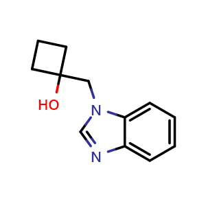 Chemical structure of 1-[(1H-1,3-benzodiazol-1-yl)methyl]cyclobutan-1-ol , CAS 2126178-70-7, AChemBlock AD246732