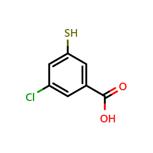 Chemical structure of 3-chloro-5-sulfanylbenzoic acid , CAS 53985-47-0, AChemBlock AD246735