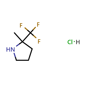 Chemical structure of 2-methyl-2-(trifluoromethyl)pyrrolidine hydrochloride , CAS 141519-23-5, AChemBlock AD246754