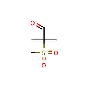 Chemical structure of 2-methanesulfonyl-2-methylpropanal , CAS 105531-86-0, AChemBlock AD246767