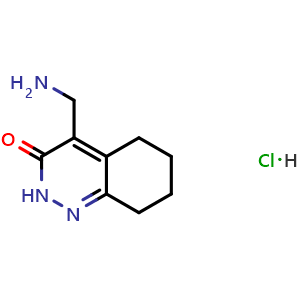 Chemical structure of 4-(aminomethyl)-2,3,5,6,7,8-hexahydrocinnolin-3-one hydrochloride , CAS 2097893-32-6, AChemBlock AD246770