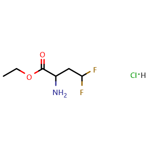 Chemical structure of Ethyl 2-amino-4,4-difluorobutanoate hydrochloride , CAS 1581751-15-6, AChemBlock AD246775