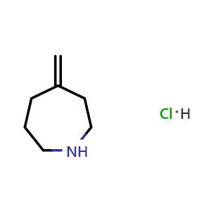 Chemical structure of 4-methylideneazepane hydrochloride , CAS 92302-84-6, AChemBlock AD246784