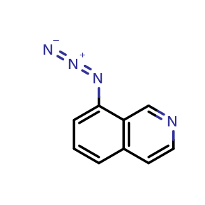 Chemical structure of 8-azidoisoquinoline , CAS 1507166-45-1, AChemBlock AD246797