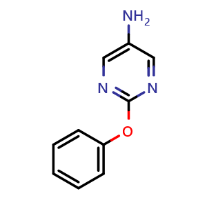 Chemical structure of 2-phenoxypyrimidin-5-amine , CAS 1249640-57-0, AChemBlock AD246798
