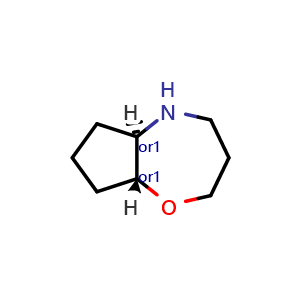 Chemical structure of (5aR,8aR)-octahydro-2H-cyclopenta[b][1,4]oxazepine, trans , CAS 1807941-34-9, AChemBlock AD246800