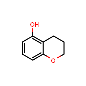 Chemical structure of 3,4-dihydro-2H-1-benzopyran-5-ol , CAS 13849-32-6, AChemBlock AD246810