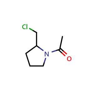 Chemical structure of 1-[2-(chloromethyl)pyrrolidin-1-yl]ethan-1-one , CAS 54385-06-7, AChemBlock AD246838