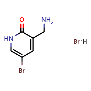 Chemical structure of 3-(aminomethyl)-5-bromo-1,2-dihydropyridin-2-one hydrobromide , CAS 2310220-85-8, AChemBlock AD246850
