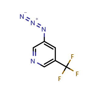Chemical structure of 3-azido-5-(trifluoromethyl)pyridine , CAS 118078-63-0, AChemBlock AD246851