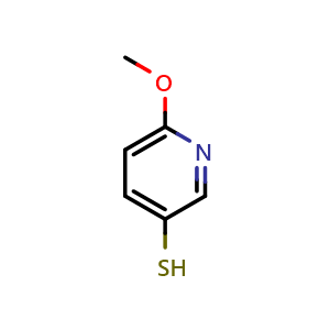 Chemical structure of 6-methoxypyridine-3-thiol , CAS 762272-63-9, AChemBlock AD246858