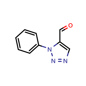 Chemical structure of 1-phenyl-1H-1,2,3-triazole-5-carbaldehyde , CAS 59401-82-0, AChemBlock AD246869