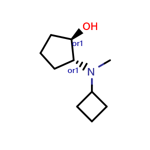 Chemical structure of trans-2-[cyclobutyl(methyl)amino]cyclopentan-1-ol , CAS 1932227-04-7, AChemBlock AD246871