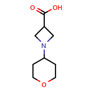 Chemical structure of 1-(oxan-4-yl)azetidine-3-carboxylic acid , CAS 1127402-33-8, AChemBlock AD246887