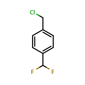 Chemical structure of 1-(chloromethyl)-4-(difluoromethyl)benzene , CAS 1461706-37-5, AChemBlock AD246912