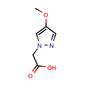 Chemical structure of 2-(4-methoxy-1H-pyrazol-1-yl)acetic acid , CAS 1784782-07-5, AChemBlock AD246940