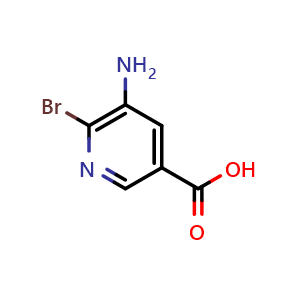 Chemical structure of 5-amino-6-bromopyridine-3-carboxylic acid , CAS 1292765-17-3, AChemBlock AD246970