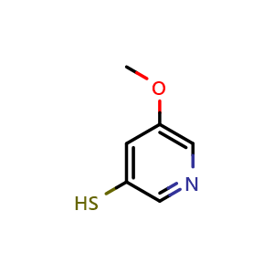 Chemical structure of 5-methoxypyridine-3-thiol , CAS 912545-79-0, AChemBlock AD246972