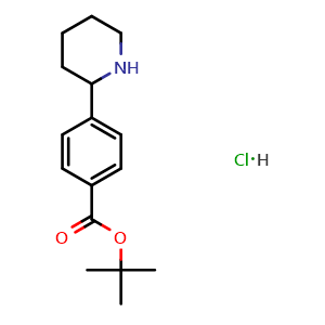 Chemical structure of tert-butyl 4-(piperidin-2-yl)benzoate hydrochloride , CAS 2548984-16-1, AChemBlock AD246993