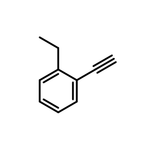 Chemical structure of 1-ethyl-2-ethynylbenzene , CAS 75659-49-3, AChemBlock AD246997