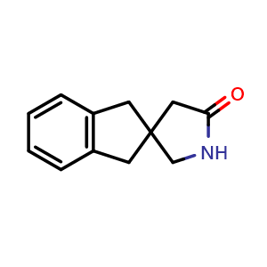Chemical structure of 1,3-dihydrospiro[indene-2,3'-pyrrolidin]-5'-one , CAS 309729-84-8, AChemBlock AD247022