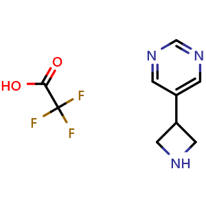 Chemical structure of 5-(azetidin-3-yl)pyrimidine; trifluoroacetic acid , CAS 2303565-54-8, AChemBlock AD247057