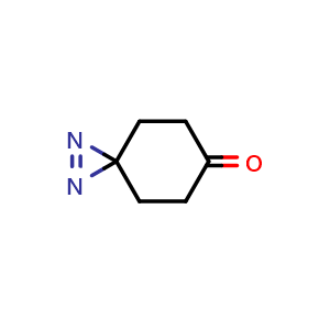 Chemical structure of 1,2-diazaspiro[2.5]oct-1-en-6-one , CAS 1620483-18-2, AChemBlock AD247060