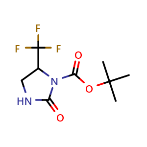 Chemical structure of tert-butyl 2-oxo-5-(trifluoromethyl)imidazolidine-1-carboxylate , CAS 2973762-69-3, AChemBlock AD247064