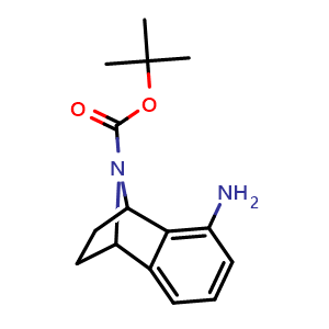 Chemical structure of tert-butyl 3-amino-11-azatricyclo[6.2.1.0,{2,7}]undeca-2,4,6-triene-11-carboxylate , CAS 668492-18-0, AChemBlock AD247071