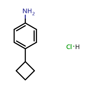 Chemical structure of 4-cyclobutylaniline hydrochloride , CAS 2355385-23-6, AChemBlock AD247075