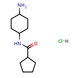Chemical structure of n-(4-Aminocyclohexyl)cyclopentanecarboxamide hydrochloride , CAS 1286264-09-2, AChemBlock AD247085