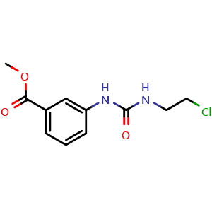 Chemical structure of methyl 3-{[(2-chloroethyl)carbamoyl]amino}benzoate , CAS 651749-45-0, AChemBlock AD247117