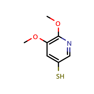 Chemical structure of 5,6-dimethoxypyridine-3-thiol , CAS 2680537-64-6, AChemBlock AD247124