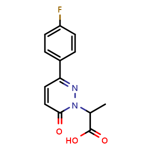 Chemical structure of 2-[3-(4-fluorophenyl)-6-oxo-1,6-dihydropyridazin-1-yl]propanoic acid , CAS 1017168-40-9, AChemBlock AD247133