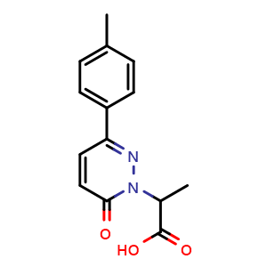Chemical structure of 2-[3-(4-methylphenyl)-6-oxo-1,6-dihydropyridazin-1-yl]propanoic acid , CAS 1017117-30-4, AChemBlock AD247134