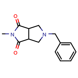 Chemical structure of 5-benzyl-2-methyl-octahydropyrrolo[3,4-c]pyrrole-1,3-dione , CAS 165893-95-8, AChemBlock AD247138
