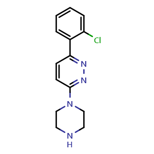 Chemical structure of 3-(2-chlorophenyl)-6-(piperazin-1-yl)pyridazine , CAS 1338664-16-6, AChemBlock AD247139